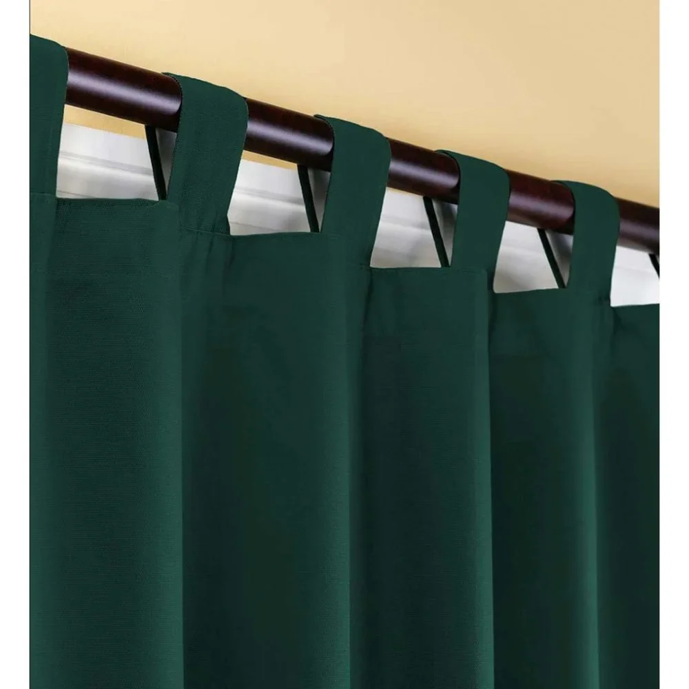 Commonwealth Thermalogic Insulated Solid Green Curtains Panels Set Tab Top 80x95